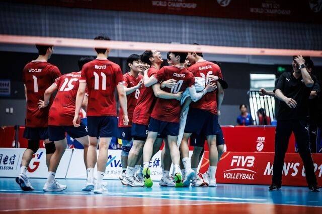 한국 U21 남자배구 대표팀./FIVB