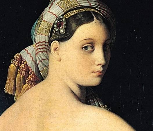 장-오귀스트-도미니크 앵그르, 대 오달리스크(일부 확대), 1814, 캔버스에 유채, 91x162cm, 루브르 박물관