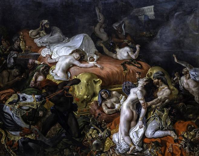 외젠 들라크루아, 사르다나팔루스의 죽음, 1827, 캔버스에 유채, 392x496cm, 루브르 박물관