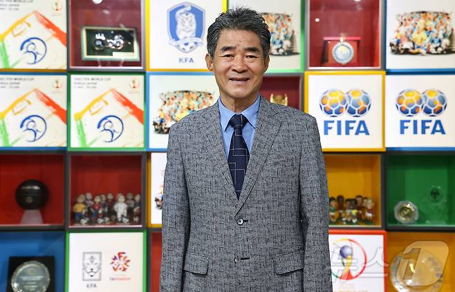 임흥세 남수단 축구 국가대표팀 총감독이 19일 서울 마포구 서울월드컵경기장에서 뉴스1과 인터뷰를 하고 있다. 2025.8.19/뉴스1 ⓒ News1 김도우 기자