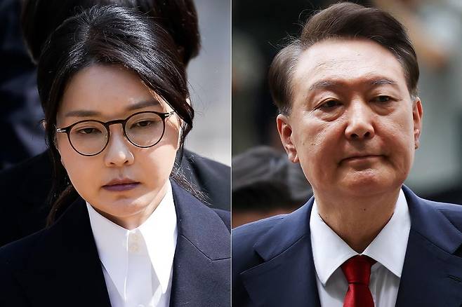 윤석열 전 대통령(오른쪽), 배우자 김건희 여사. / 사진=연합뉴스