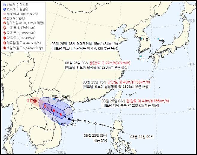 태풍 가지키(사진=기상청 제공)