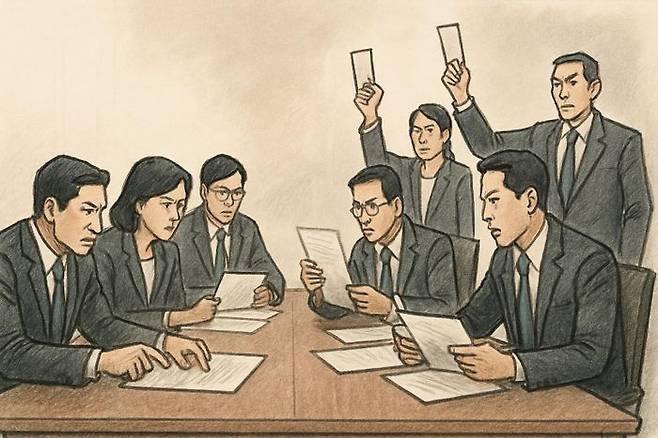 재계가 25일 국회를 통과한 이른바 '더 센 상법 개정안'(2차 상법 개정안)에 대해 강한 우려를 드러냈다. ⓒ데일리안 AI 이미지 삽화