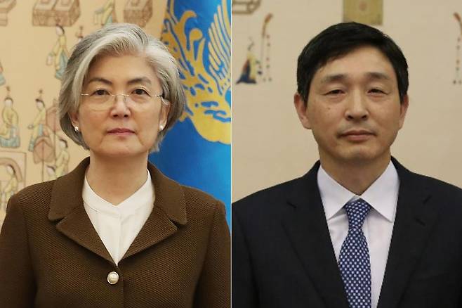 주미 대사에 내정된 강경화 전 외교부 장관과 주일 대사에 내정된 이혁 전 주베트남 대사 / 사진=청와대사진기자단
