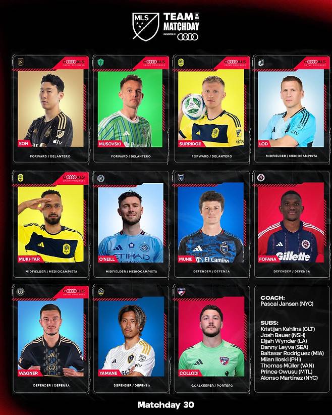 MLS 30라운드 팀 오브 더 매치 데이. 사진=MLS