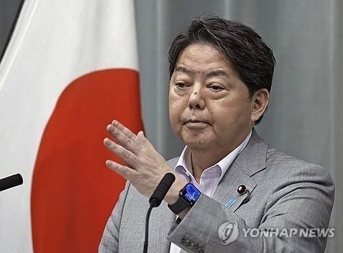 하야시 요시마사 일본 관방장관. 교도 AP 연합뉴스 자료사진