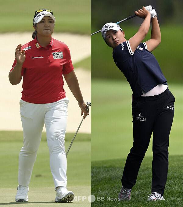 2025년 미국여자프로골프(LPGA) 투어 FM 챔피언십에 출전하는 유해란, 고진영 프로. 사진제공=ⓒAFPBBNews = News1 (사진을 무단으로 사용하지 마십시오.)