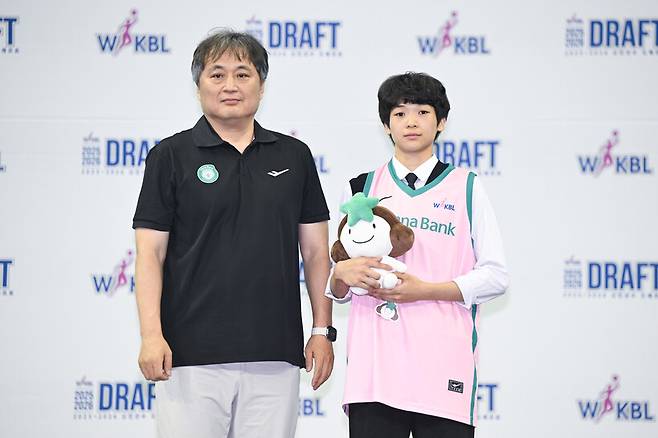▲하나은행 이상범 감독과 이은서