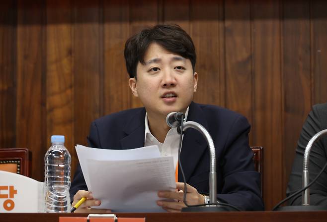 지난 11일 서울 여의도 국회도서관에서 열린 개혁신당 3기 지도부 언론인 연찬회에서 이준석 대표가 발언하고 있다. [연합]