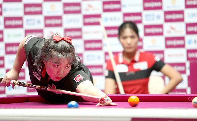 2020-2021시즌 당시 김예은의 경기 모습. PBA