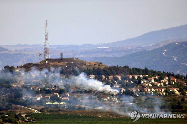 지난 6월 26일 이스라엘군에 공습당한 레바논 남부 키암 마을 [EPA 연합뉴스 자료사진. 재판매 및 DB 금지]