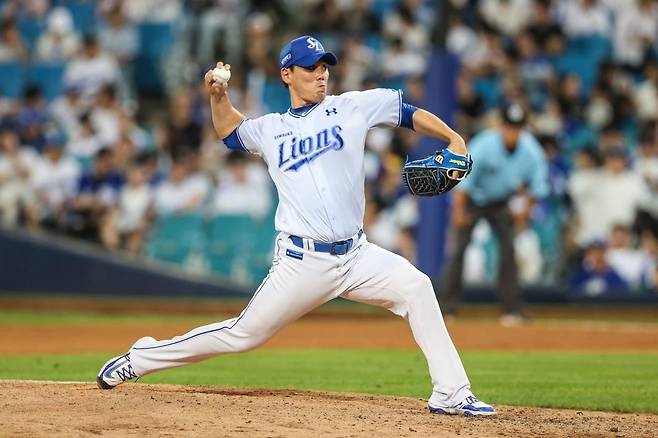 역투하는 삼성 라이온즈 김재윤 [삼성 라이온즈 제공. 재배포 및 DB 금지]