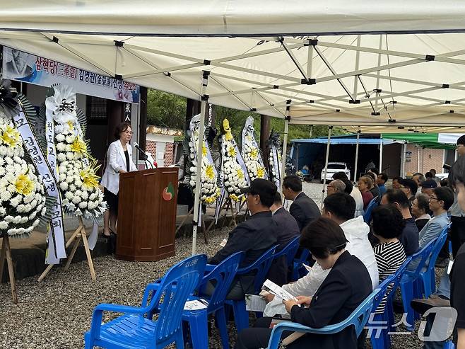 삼혁당 김영원 선생 추모회가 전북 임실군 운암면 선거리 삼요정에서 순국 106주기 추모행사를 갖고 있다.(임실군제공. 재판매 및 DB금지)2025.8.27/뉴스1