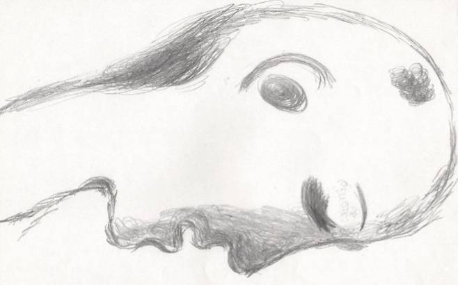 미리암 칸, 〈im dunkeln, 25.01.1993〉, 1993, 종이에 연필, 25.5x36cm