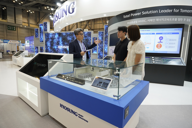 부산 벡스코에서 이달 27~29일 열리는 ‘2025 기후산업국제박람회(WCE)’ 효성중공업 부스. 효성중공업 제공