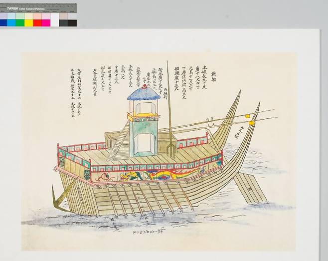 각선도본 판옥선 그림(서울대학교 규장각한국학연구원)
