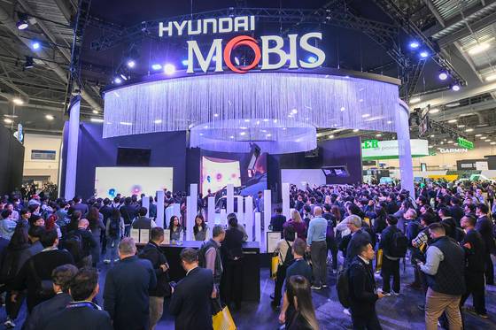 The photo shows the Hyundai Mobis booth at CES 2025. [HYUNDAI MOBIS]