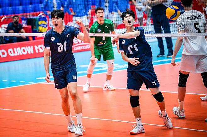 한국 U-21 남자 배구 대표팀. 국제배구연맹 제공