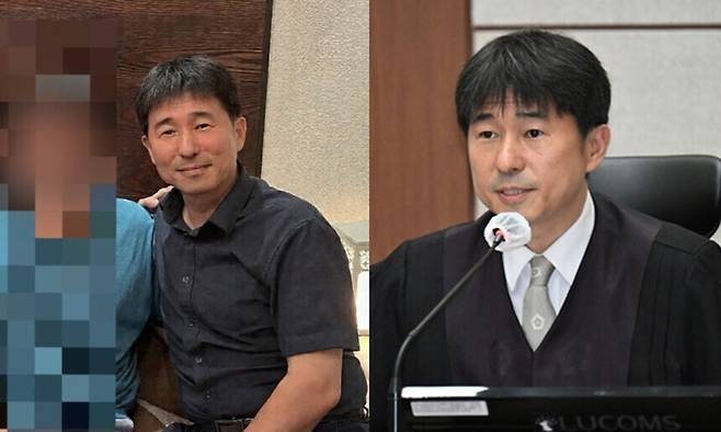 (왼쪽부터) 더불어민주당 '지귀연 판사 룸살롱 접대 의혹' 관련 사진을 공개. 더불어민주당 제공 지귀연 부장판사. 연합뉴스