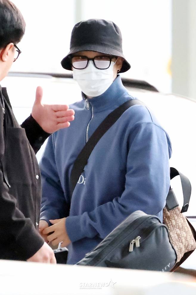 그룹 방탄소년단 지민이 새앨범 작업 차 미국으로2025년 7월  7일 오후 인천국제공항을 통해 출국하고 있다. 2025.07.07 /사진=임성균 tjdrbs23@