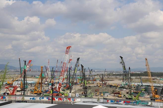 일본 최초 복합리조트가 들어서는 오사카 유메시마 섬 공사 현장 [강원랜드 제공. 재판매 및 DB 금지]