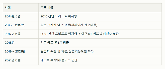 SSG 한두솔의 야구여정. 퍼플렉시티 제작