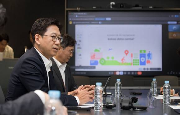 배경훈 과학기술정보통신부 장관이 29일 오후 경기도 카카오 데이터센터 안산에서 열린 간담회에서 발언하고 있다. [사진=과학기술정보통신부]