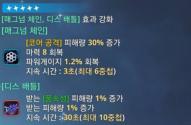 ▲ 5진화는 소연 본인의 피해량이 상승하고 파티 디버프도 강화된다