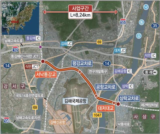 부산 대저대교 위치도. 사진제공=부산시
