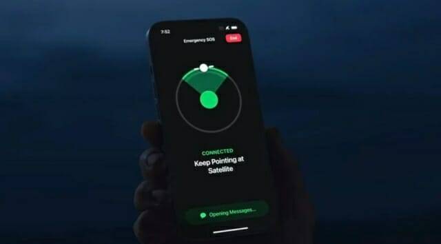 애플의 긴급 위성통신 기능 (사진=애플)