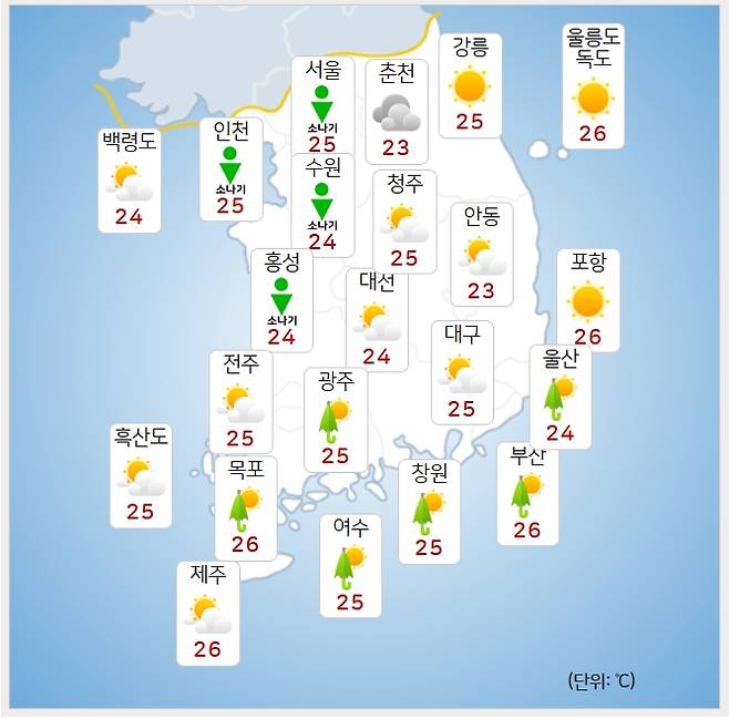 &nbsp;ⓒ기상청: 내일(31일) 오전 날씨