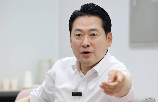 국민의힘 장동혁 대표가 28일 인천국제공항공사 항공교육원에서 본지와 인터뷰를 갖고 있다. 2025.08.28 /남강호 기자