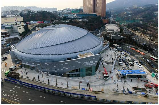 2015년 개보수를 거쳐 체육관과 복합문화공간으로 재개관한 장충체육관의 모습. [중앙포토]