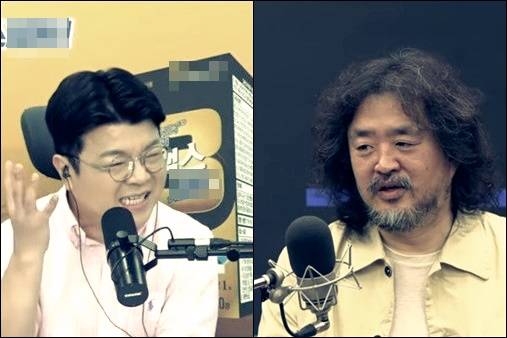 ▲'매불쇼' 진행자 최욱(왼쪽)씨와 '뉴스공장' 진행자 김어준씨.