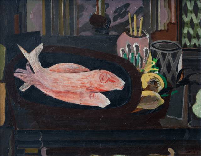 조르주 브라크, 레 루제 (Les Rougets, 붉은 숭어), 1937, Oil on canvas, 44 × 55 cm /제공=레지스 크람프 갤러리 컬렉션