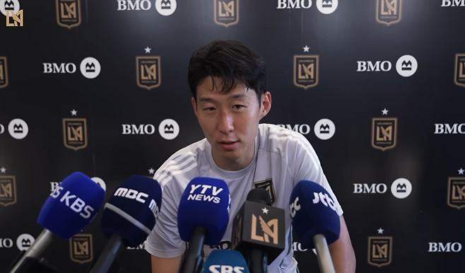 홈 경기 데뷔전을 앞두고 인터뷰 중인 손흥민. LAFC 공식 채널 캡처