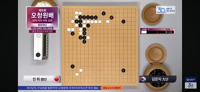 김은지 9단이 초반부터 우세를 확보하고 있다.(사진 바둑TV 캡처)