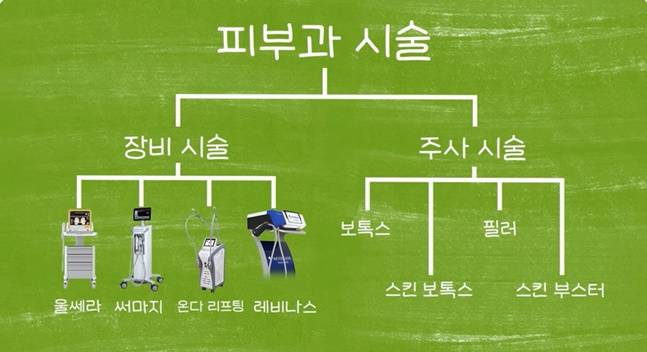 피부과 시술은 장비 시술과 주사 시술로 나뉜다. [사진=한혜진 유튜브 캡처]