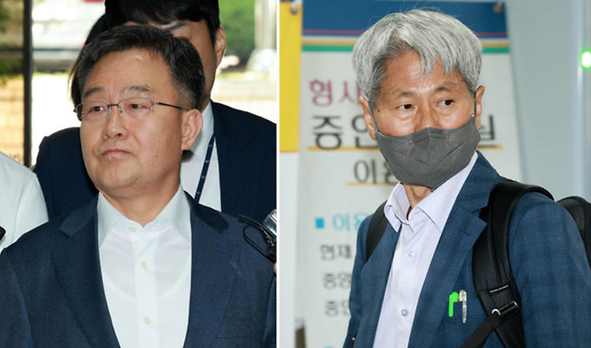 대장동 사건과 관련해 '허위 인터뷰 의혹'을 받는 화천대유자산관리 대주주 김만배(왼쪽) 씨와 전 언론노조위원장 신학림씨 ⓒ뉴시스