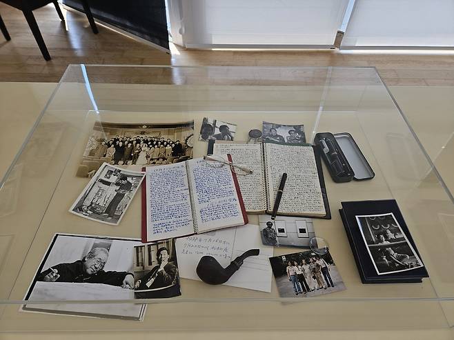 Ha Chong-hyun's items, including photos and diaries, on view at Ha Chong-Hyun Art Center in Paju, Gyeonggi Province (Park Yuna/The Korea Herald)