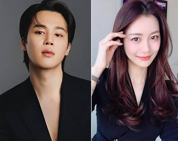 방탄소년단 지민(왼쪽)과 배우 송다은. [인스타그램 캡처]