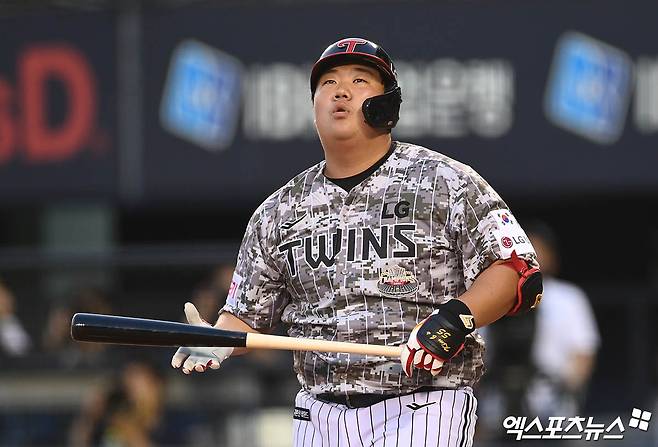 LG 트윈스 거포 포수 유망주 김범석이 최근 구단에 오는 10월 현역으로 입대하겠다는 의사를 내비쳤다. 사진 엑스포츠뉴스 DB