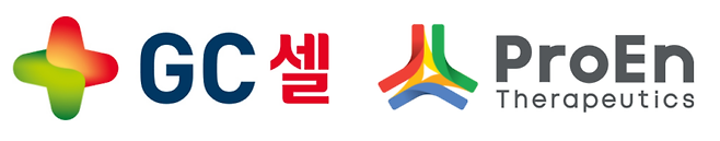 사진: (왼쪽)지씨셀 logo, 프로엔테라퓨틱스 로고.