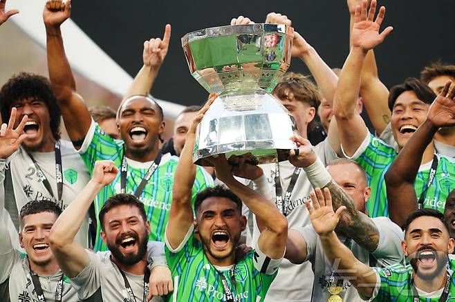 미국 리그스컵 정상에 오른 시애틀 사운더스. ⓒ AFP=뉴스1