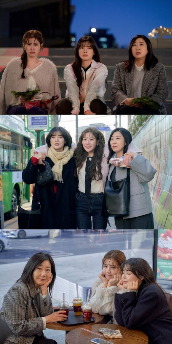 MBC 새 금토드라마 '달까지 가자'에서 호흡을 맞추는 배우 조아람 이선빈 라미란(맨 위 왼쪽부터)의 스틸이 공개됐다. /MBC