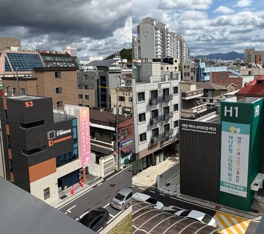 1일 대전 유성구 궁동 대전 스타트업 파크 본부 4층 옥상에서 바라본 부속동들의 모습. 최다인 기자
