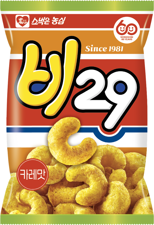 농심 창립 60주년 기념으로 편의점 CU에서 재출시한 카레맛 과자 '비29'. BGF리테일 제공