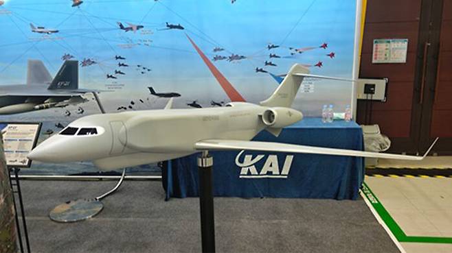 지난 7월 방산전시회에 공개된 KAI의 전자전기 모형(김민석 애디에이션 기자 제공)