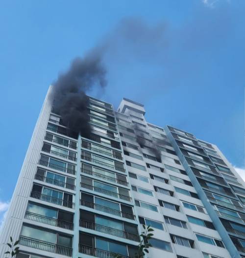 성남 분당구 아파트서 불. /경기도소방재난본부 제공