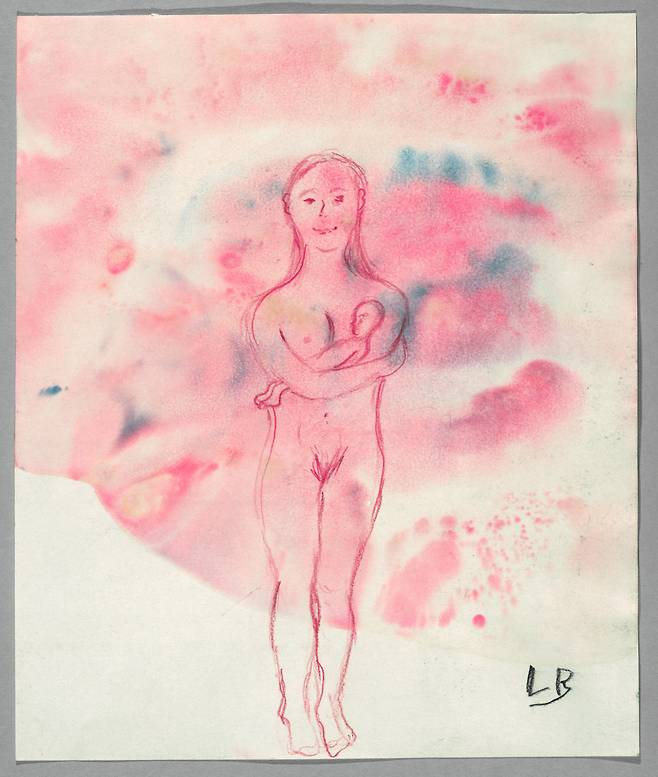 루이즈 부르주아(1911–2010) 〈Mother and Child〉 2007 Colored pencil and watercolor on paper 24.1 x 20.3 cm ⓒ The Easton Foundation/(Licensed by VAGA at ARS, New York),/(SACK, Korea) 사진: Christopher Burke 이미지 제공: 국제갤러리